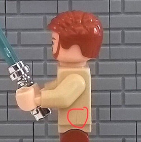 LEGO Star Wars Episode III 7283 Obi-Wan Kenobi Headset Minifig! CRACKED TORSO!
