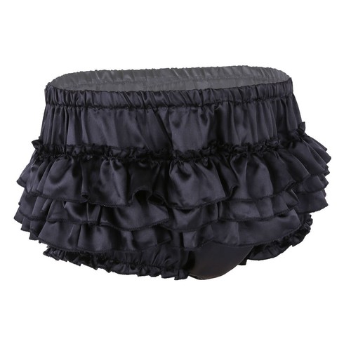 Men Sissy Lingerie Set Ruffled Lace Satin Bra Crop Top Panty Crossdress Pajamas - Picture 44 of 53