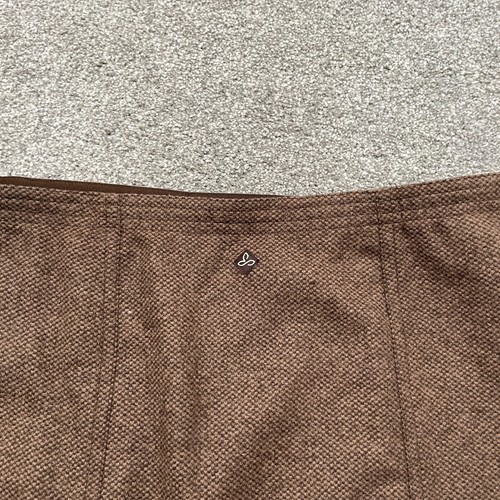 prAna Skirt 10 Espresso Brown Nicky Wool Blend Side Button True Wrap Ladies - Picture 4 of 9