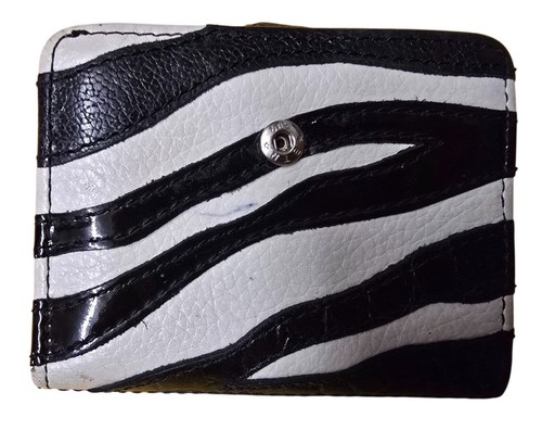 Brighton Schultertasche schwarz genarbtes Leder geflochtener Riemen & Zebramuster Geldbörse - Bild 5 von 16