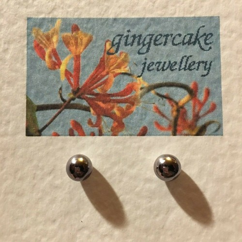 PENDIENTES DE BOLA DE TACHUELAS MEDIANOS DE 7,5 MM PLATA, ORO, METAL DE PISTOLA, BRONCE, NEGROS TÚ ELIGES - Imagen 8 de 15