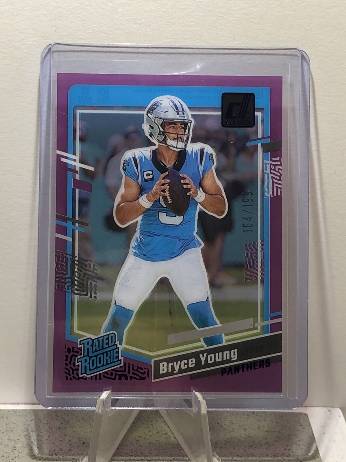 2023 Panini Clearly Donruss - Rated Rookie Purple #95 Bryce Young /199 (RC)