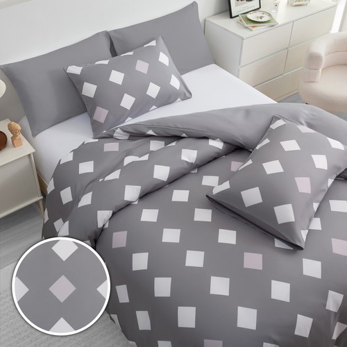Duvet Cover Set Double Reversible Luxury Quilt Cover Set Bedding Set King Size - Picture 96 of 462