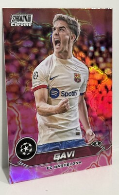 2023-24 Topps Chrome Stadium Club UCC Barcelona Gavi Pink