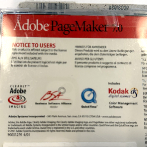 Adobe PageMaker 7.0 for Windows Full Retail Version 2 Discs with KEY CODE - Picture 4 of 15