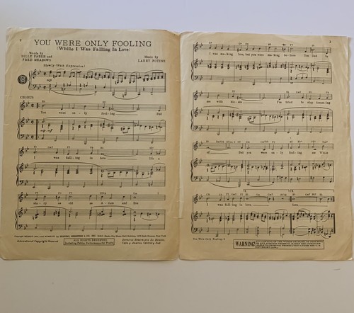 You Were Only Fooling de Faber Fotine (partituras de colección 1946) Blue Barron - Imagen 2 de 10