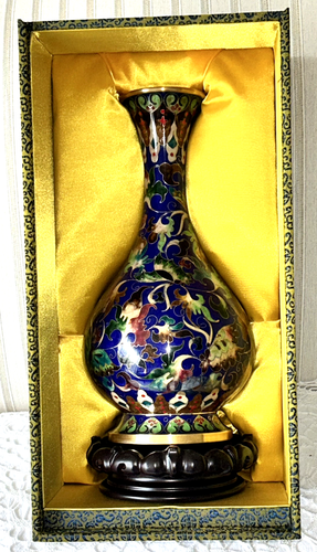 Cloisonne Vase Geschenk an WA Gouverneur von Min of Foreign Affairs Repub China 14" - Bild 2 von 20