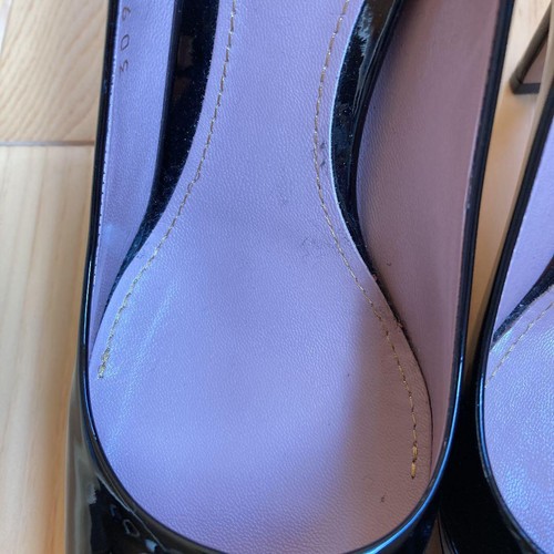 GUCCI Pumps Heel Leather Black EU36.5 US6.5 Japan F/S USED - Picture 11 of 24