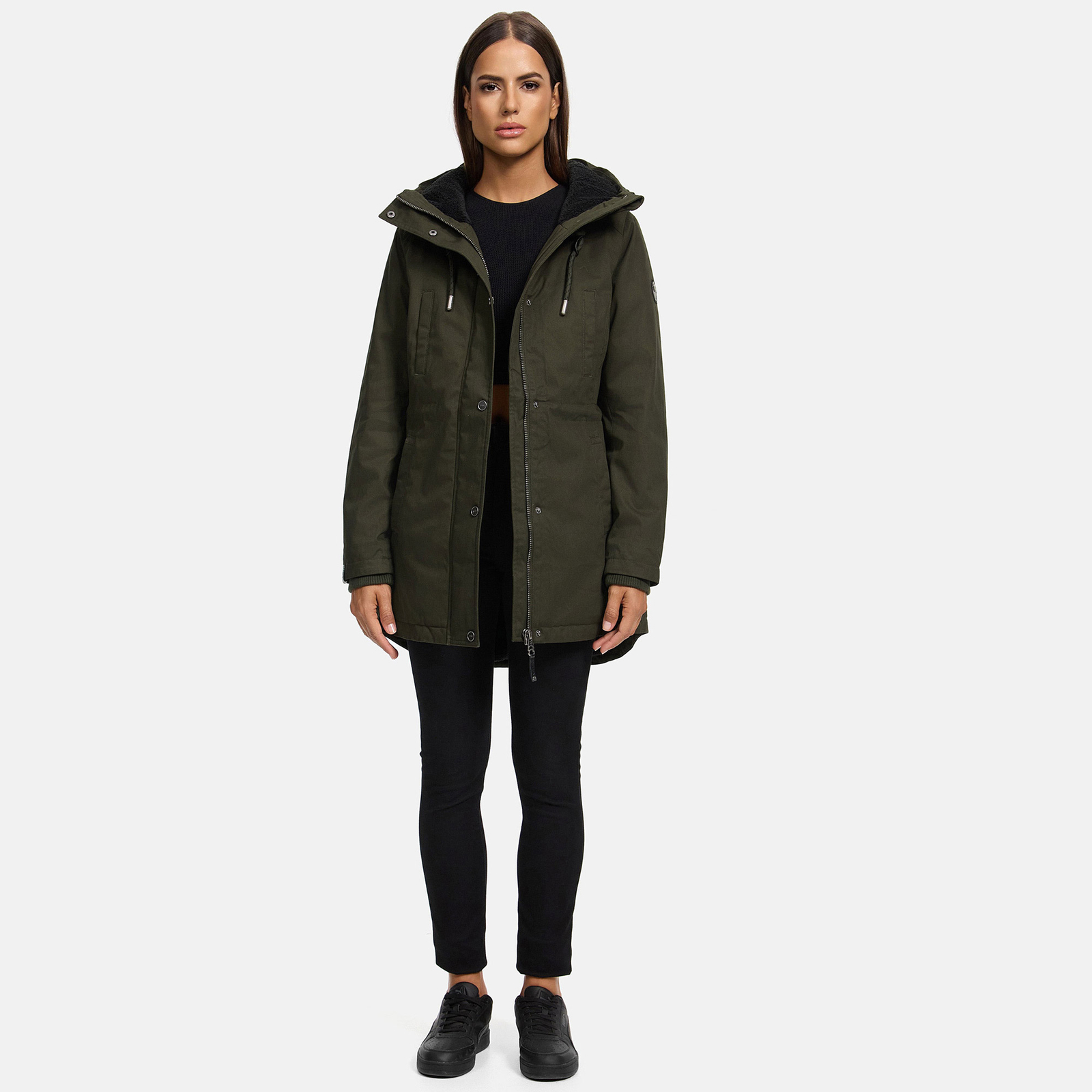 Navahoo Damen Winter Jacke Winterjacke warm gefüttert Kapuze Teddyfell N038 NEU