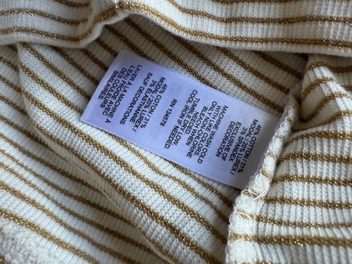 $38 Vineyard Vines Girls Top Gold Stripes Shirt Medium 10-12 - Picture 7 of 7
