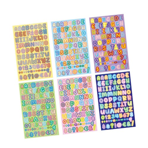6Pcs Letter Number Stickers Label Cute for Planners Scrapbook Christmas Card - Picture 3 of 8