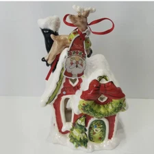 Blue Sky Clayworks Tea Light Heather Goldminc Holiday Reindeer Candle House New