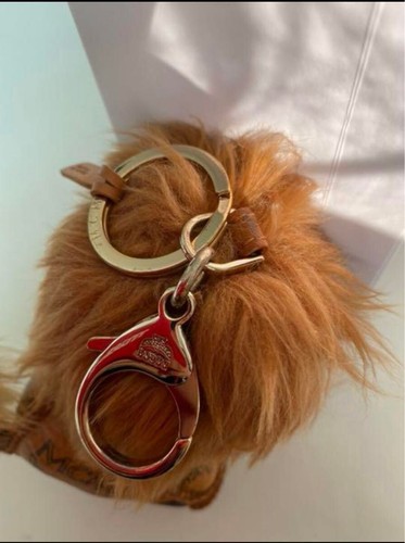MCM Monogram Lion Bag Charm Keychain Keyring Doll Figurine Plush Camel - Picture 4 of 4