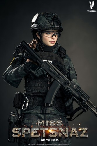 Very Cool 1/6 MCB Camouflage Russian Special Combat Women Soldier Black Vest - Picture 3 of 12