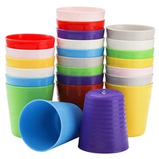 Frcctre 24 Pack Plastic Kids Cups, 8 Oz Reusable Small Plastic Kids Tumblers ...