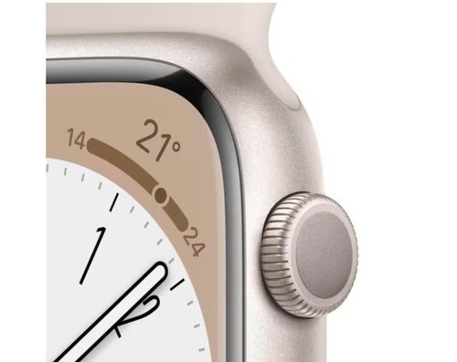 Apple Watch Series 8 GPS - 41mm Starlight Aluminium Case + Starlight Sport Band - Picture 4 of 6
