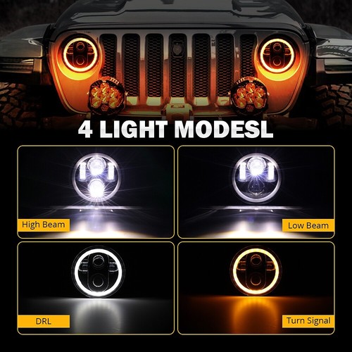 4PCS 5.75" LED Headlights Hi-Lo Beam DRL Turn Signal for 1958-1960 Edsel Ranger - Picture 3 of 12