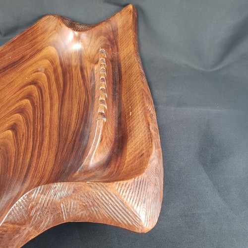 MCM Ashtray "Cal. Orig." S-47 Very Large Woodgrain Ceramic California Pottery - Picture 10 of 15