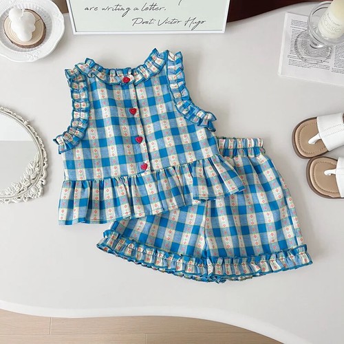Children's Sets Top + Wide Leg Pants + Shorts 3 Pcs Sets Kids Clothes for Girls - Picture 3 of 27