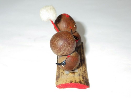Japan Kokeshi Mini Puppen Paar Holz Kawaii Orientalisch Paar Vintage Souvenir - Bild 11 von 11