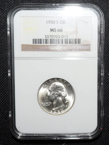 1950 S Washington Quarter NGC MS 66