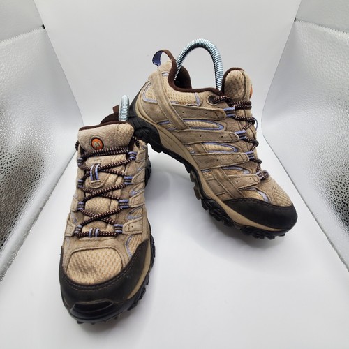 Merrell Womens Moab 2 Hiking Shoes Beige J06030 Leather Low Top Lace Up Size 7 - Picture 2 of 15
