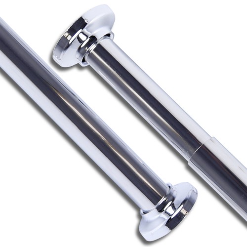Shower Curtain Rail Rod Extendable 70-120/125-220 Telescopic Pole HomeCentre� - Picture 7 of 12