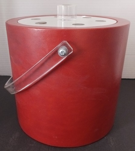 Vintage Bucket Brigade Morgan Designs Ice Bucket Tan w/ 1975 Pennies on Lid - Picture 12 of 13