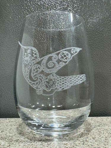 C & M Persönliche Geschenke 17 Unzen stielloses Wein Kristallglas Kolibri Gravur Neu im Karton! - Bild 1 von 11