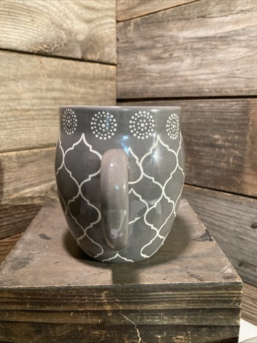 4- Taza de cerámica gris y blanca marroquí Baum de gran tamaño usada en excelente estado - Imagen 3 de 5