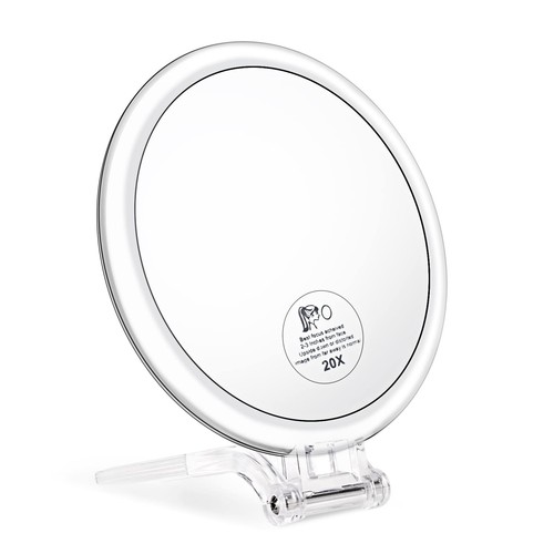 Magnifying Handheld Mirror Double Sided, 1X 20X Magnification Hand Mirror, Tr...