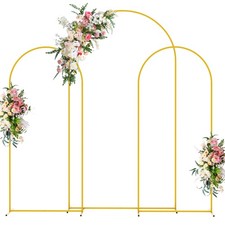 Wedding Arch Backdrop Stand 7.2FT,6FT,6FT Set of 3 Gold Metal Wedding Arch ...