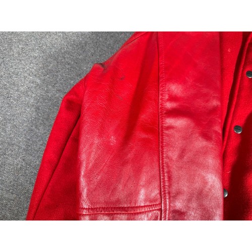 Vintage Durango USA Avirex Style Letterman Jacket Size 3XL USA Wool Leather RED - Picture 13 of 14