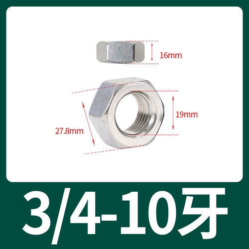 Tuercas hexagonales de acero inoxidable 2# 4# 6# 8# 10# a 3/4" UNC UNF BSW A2 tuerca hexagonal completa - Imagen 35 de 40
