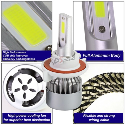 2x 6000K White LED H3 Easy Install Snug Fit High/Low Beam Headlight Bulbs+Fan - Picture 3 of 7