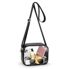 Clear Bag, Stadium Approved Clear Bags with Adjustable Strap Clear A-black
