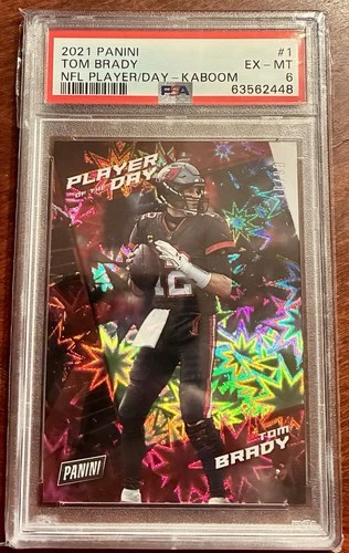 Tom Brady PSA 6 2021 Panini Player of the Day Kaboom SSP Patriots #100