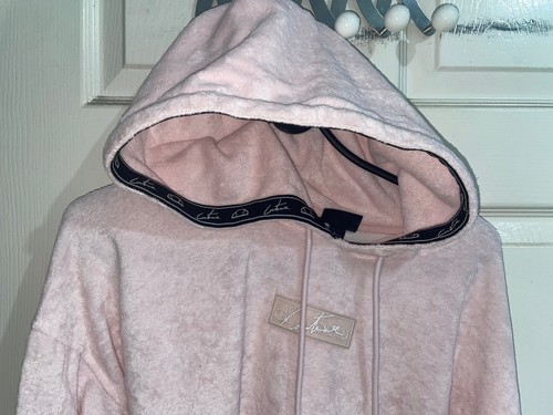 Ellesse Womens Medium Pink Pullover Long Sleeved Cropped Hoodie (EX COND) - Picture 2 of 3