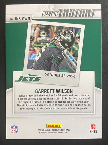 Garrett Wilson 2025 Donruss Best of Panini Instant New York Jets #INS-GWN - Picture 2 of 2