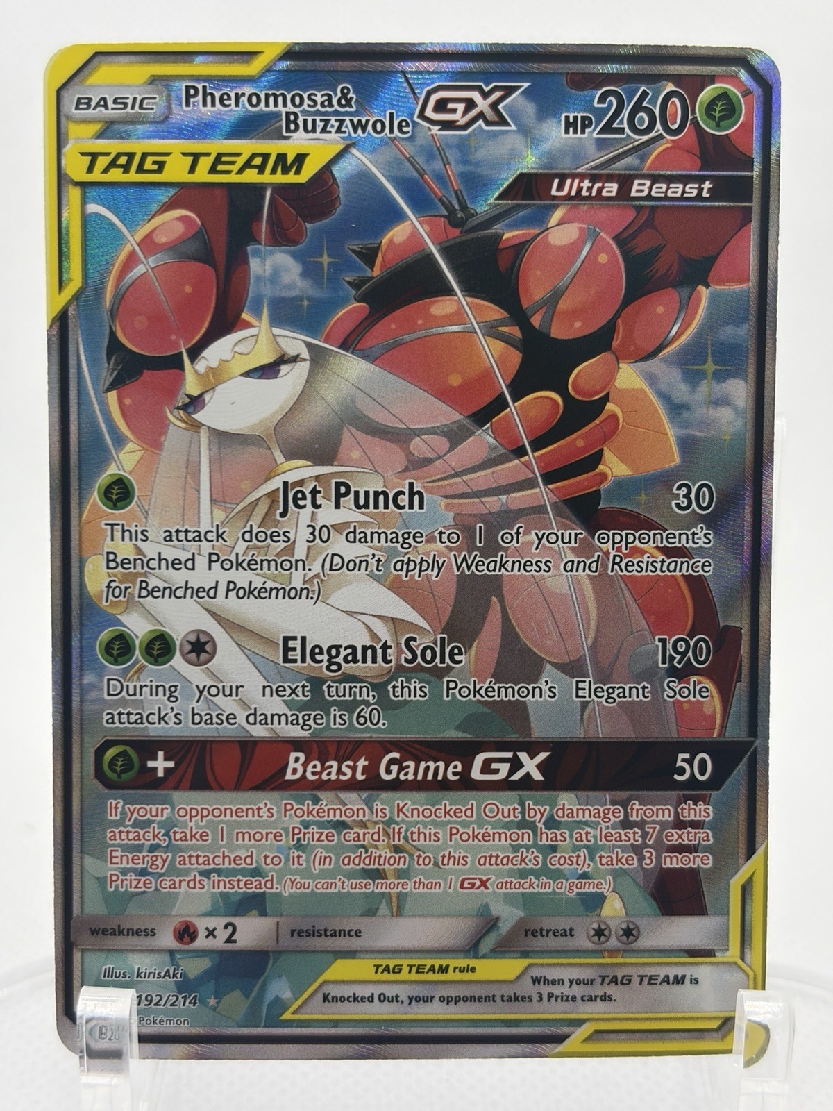 Pheromosa & Buzzwole GX 192/214 Alternate Full Art - Pokemon TCG Unbroken bonds