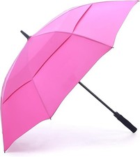 55/62 Inch UV Golf Umbrella Large Oversize Double Canopy 55inch Hot Pink