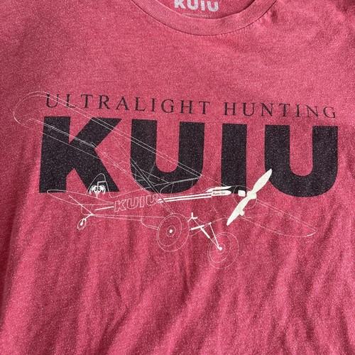 Kuiu T Shirt Men's Medium Ultra Light Hunting Distressed Red Airplane - Picture 2 of 12