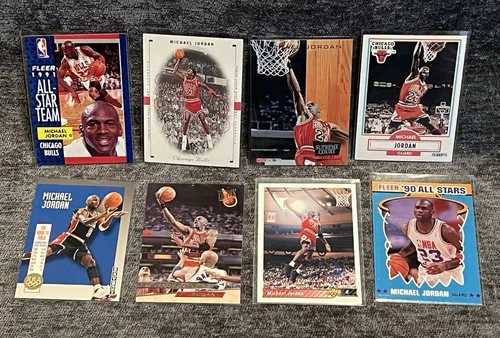 Lot Of 8 Vintage MICHAEL JORDAN Chicago Bulls Basketball Cards : THE GOAT!