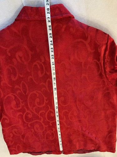Vintage TanJay Red Jacquard Tapestry Full Zip Jacket Size L - Picture 7 of 10
