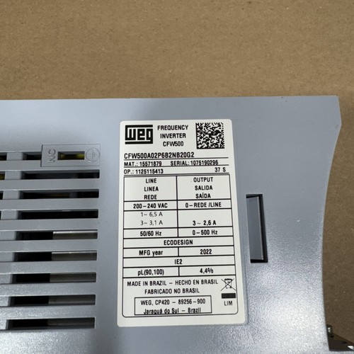 Weg CFW 500 Vector Inverter Frequency Drive CFW500A02P6B2NB20G2 ~Warranty - Picture 7 of 7