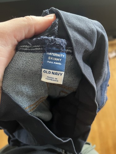 Old Navy Maternity Dark Wash Skinny Full Panel Jeans Size 10 Long - Picture 3 of 4