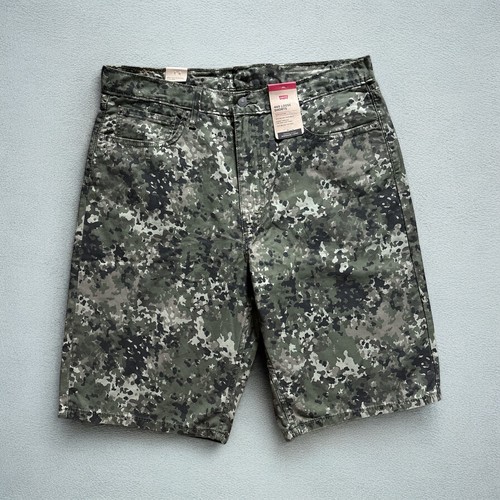 Levis 469 Shorts Mens 36 Camo Green Digital Camouflage Skate Outdoor Hiking