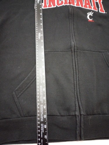 University Of Cincinnati Zip Up Hoodie Sweatshirt Black Adult XL Champion - Picture 9 of 12