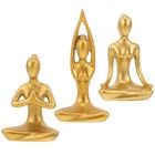  3pcs Minimalist Yoga Statue Artistic Resin Craft Yoga Decoration Simple Yoga