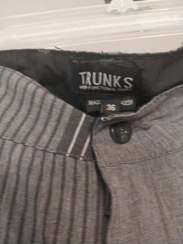 SCHÖN - BADEHOSE Gr. 36 Herren Shorts Outdoor Schwimmen grau gestreift ungefüttert - Bild 2 von 12